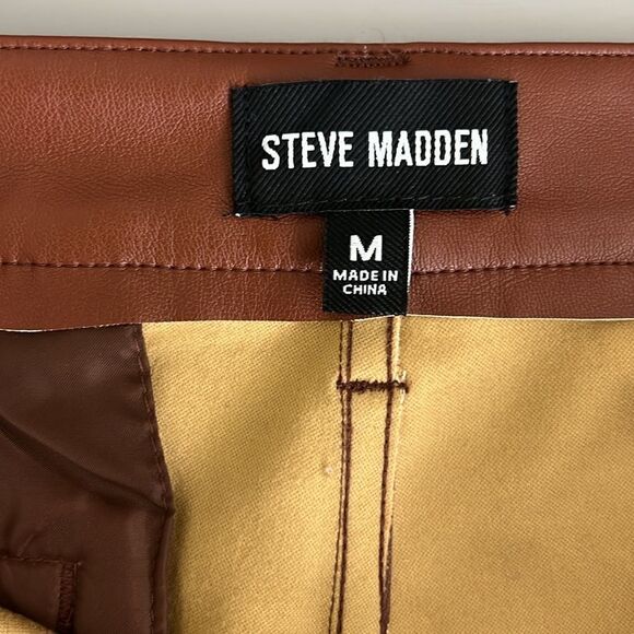 015 New Steve Madden Faux Leather Cargo Pants Size M - Picture 6 of 11